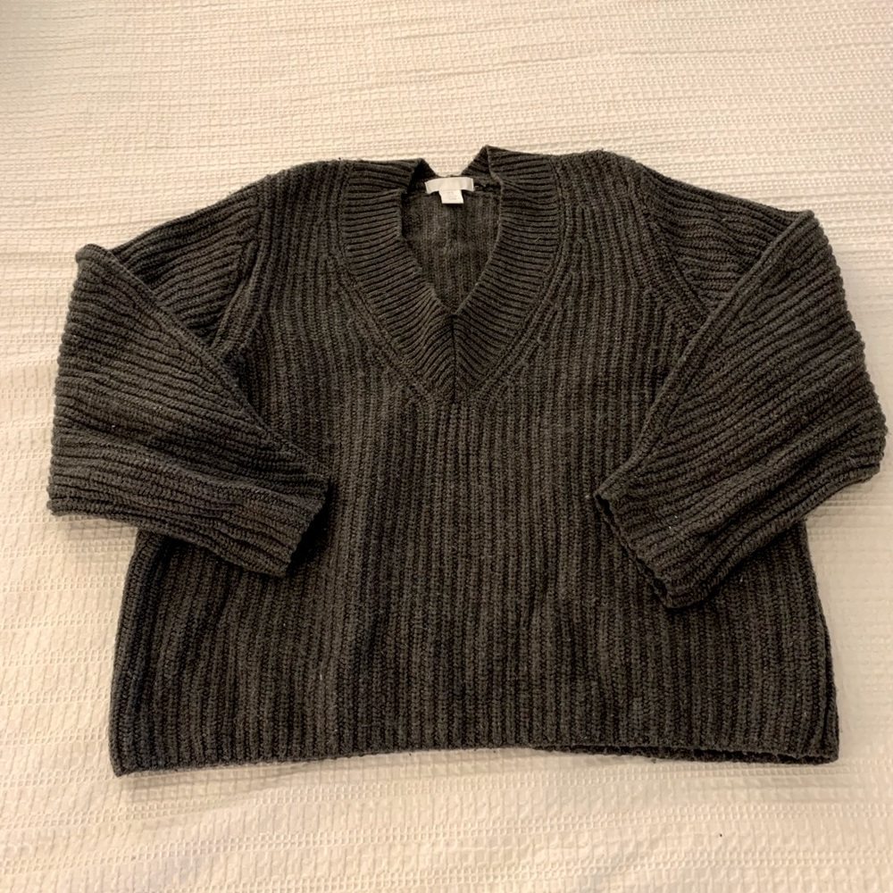 Rib Knit Wool Blend Sweater